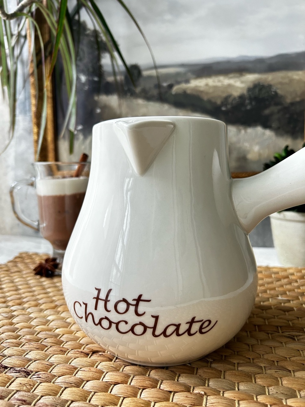 🌴Shapely Williams Sonoma Bonjour Hot Chocolate Ceramic Pot/Pitcher